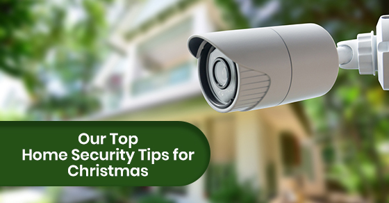 CCTV camera providing security for home during Christmas