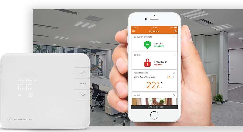 Smart home app with smart thermostat