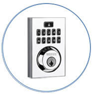 Contemporary chrome button smart lock