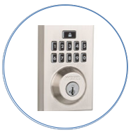 Contemporary nickel button smart lock