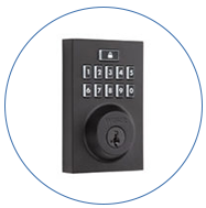 Contemporary black button smart lock